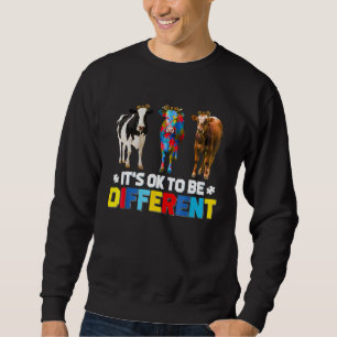 Sudadera Cute vaca de rompecabezas está bien ser autismo di