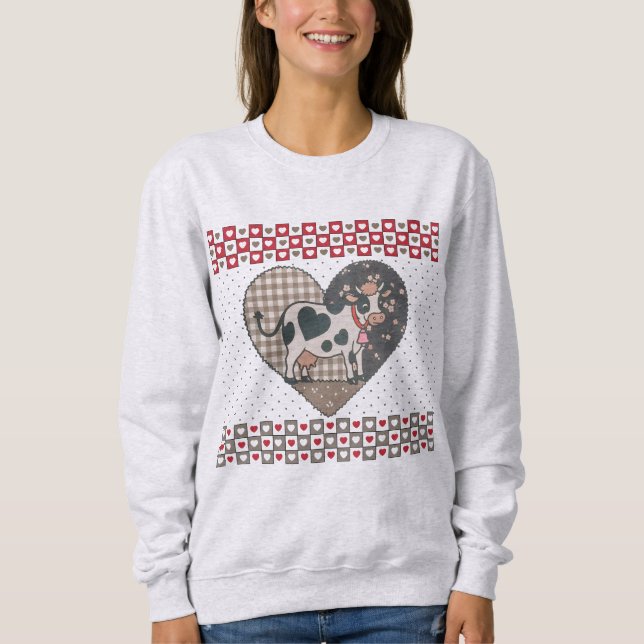 Sudadera Cute Valentine Gift For Cow Lovers (Anverso)