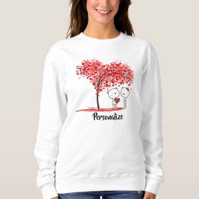 Sudadera Cute Valentine Watercolor Artsy Personalize (Anverso)