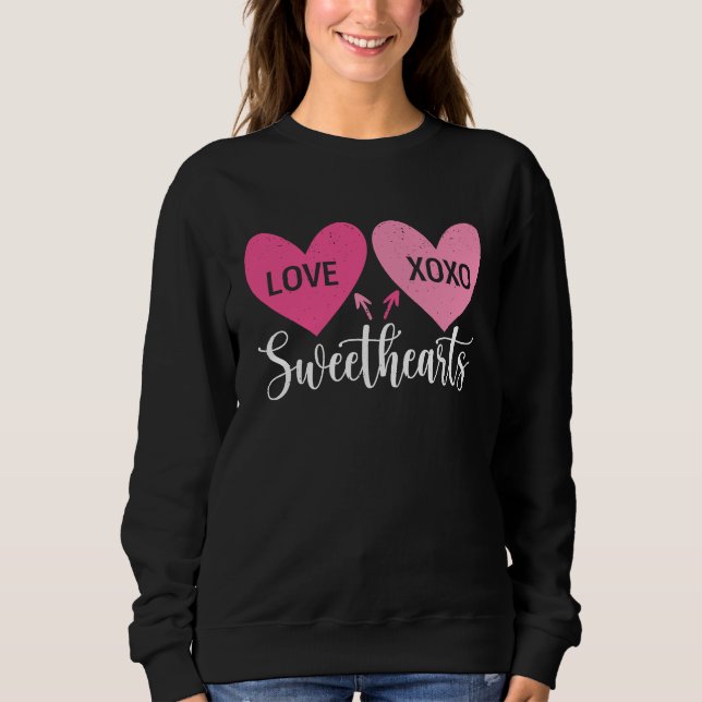 Sudadera Cute Valentines Day Sweethearts  Love Hearts Coupl (Anverso)