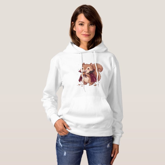 Sudadera Cute Vampire Ardilla con capa de Halloween de bell (Anverso completo)