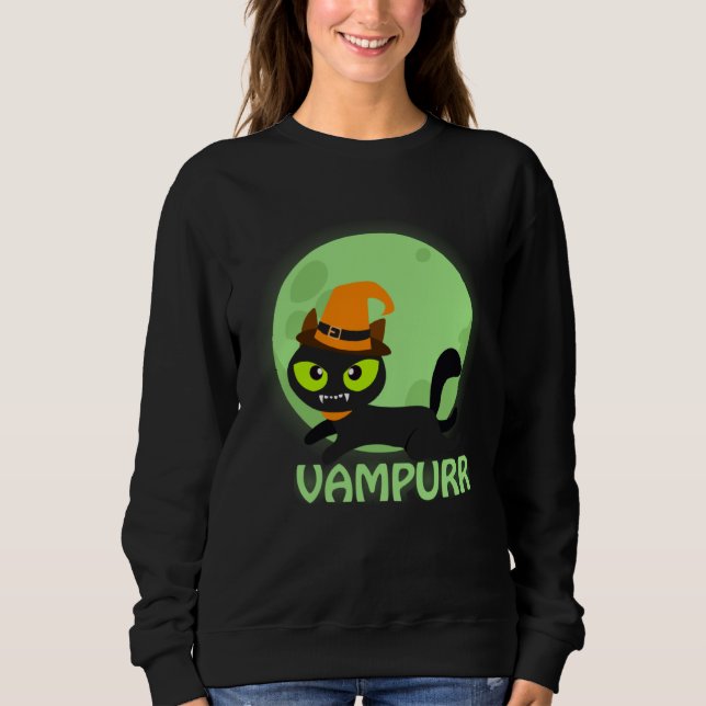 Sudadera Cute Vampire Cat Halloween Vampurr (Anverso)