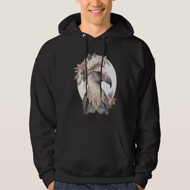 Sudadera Cute Vulture Bird Flower Crown Floral Exotic Birds (Anverso)