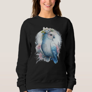 Sudadera Cute Watercolor Lovebird Bird Flower Crown Pet Bir