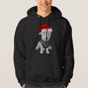 Sudadera Cute Westie Dog Picture, gorra de Navidad