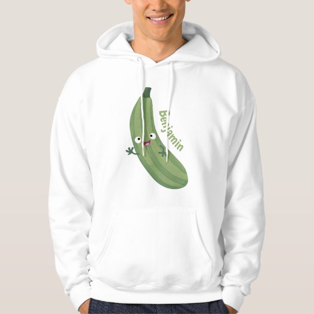 Sudadera Cute zucchini feliz personalizado ilustracion (Anverso)