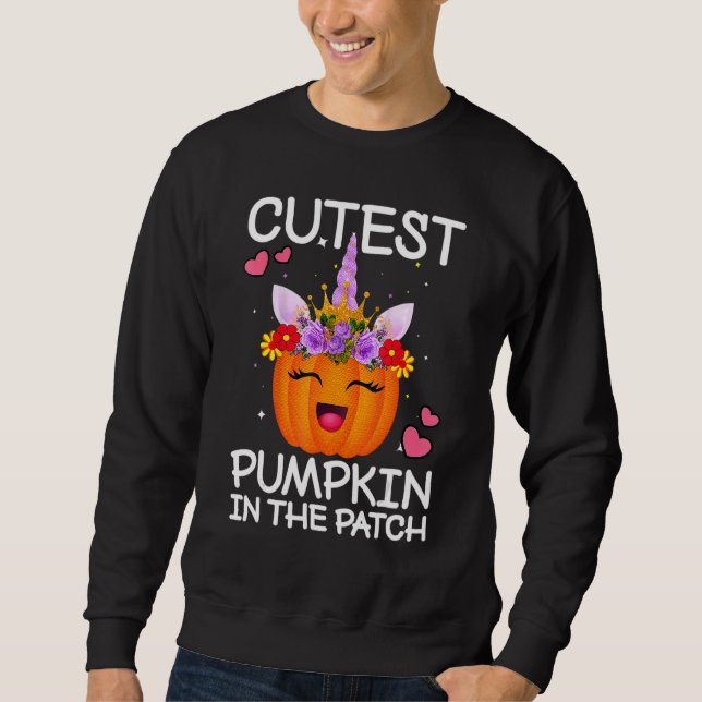 Sudadera Cutest Pumpkin In The Patch Halloween Girls Kids U (Anverso)