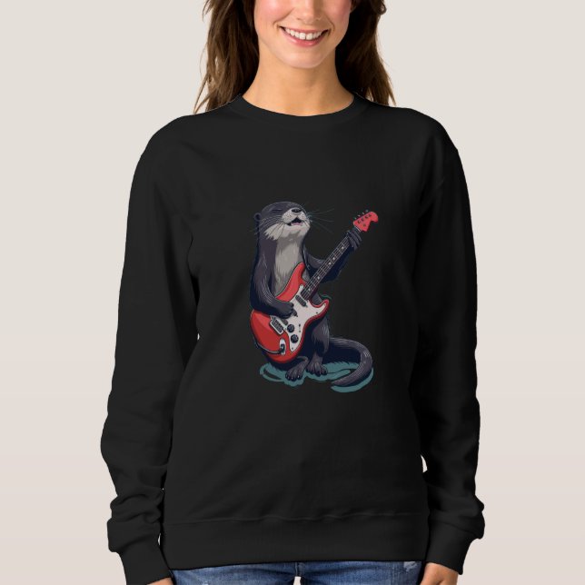 Sudadera Cuto disfrutando de Otter con guitarra (Anverso)
