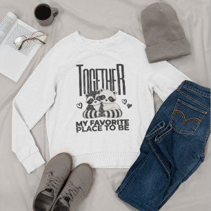 Sudadera Cuto monocromático Raccoon Valentine Love