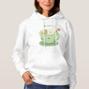 Sudadera Cuto teabag taza personalizado personaje de humor