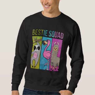 Sudadera Cuto y gracioso eslogan flamenco Llama Bestie Squa