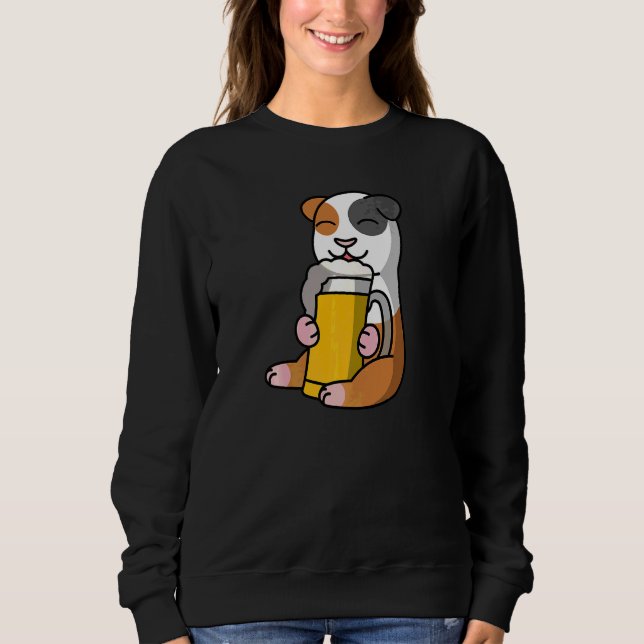 Sudadera Cuyes bebiendo cerveza mascota   (Anverso)