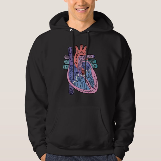 Sudadera CVICU Cardiology Heart Anatomy Circulation Cardiac (Anverso)