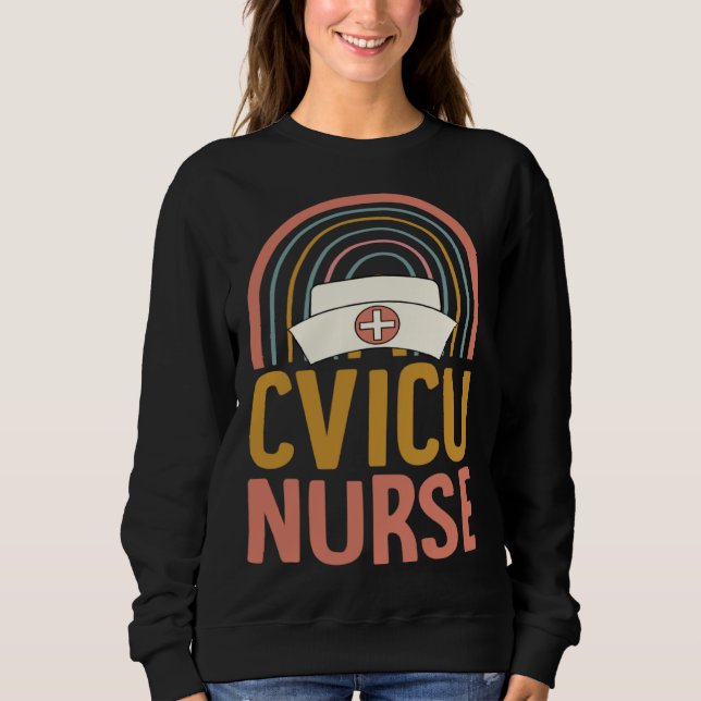 Sudadera CVICU Nurse Boho Bohemian Rainbow Nursing School (Anverso)