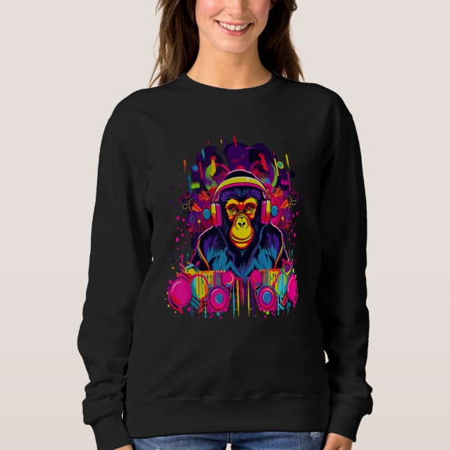 Sudadera Cyber Moneky DJ Rave Music Festival (Anverso)