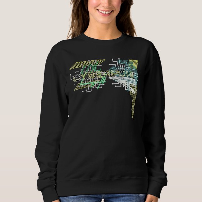 Sudadera Cyber Punk Cyberpunk Trippy Ácido Glitch Retro Fut (Anverso)