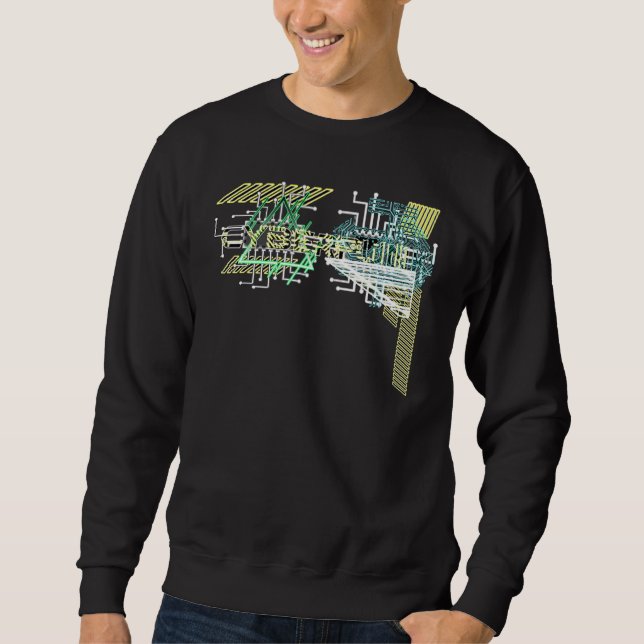 Sudadera Cyber Punk Cyberpunk Trippy Ácido Glitch Retro Fut (Anverso)