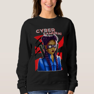 Sudadera Cyber Samurai Chica Gamer Katana japonés virtual R