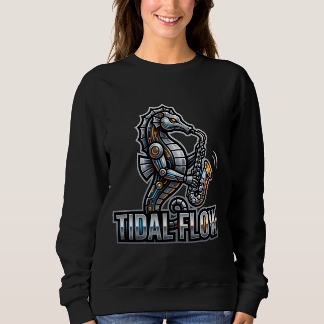 Sudadera Cyber Seahorse Saxophone (Anverso)