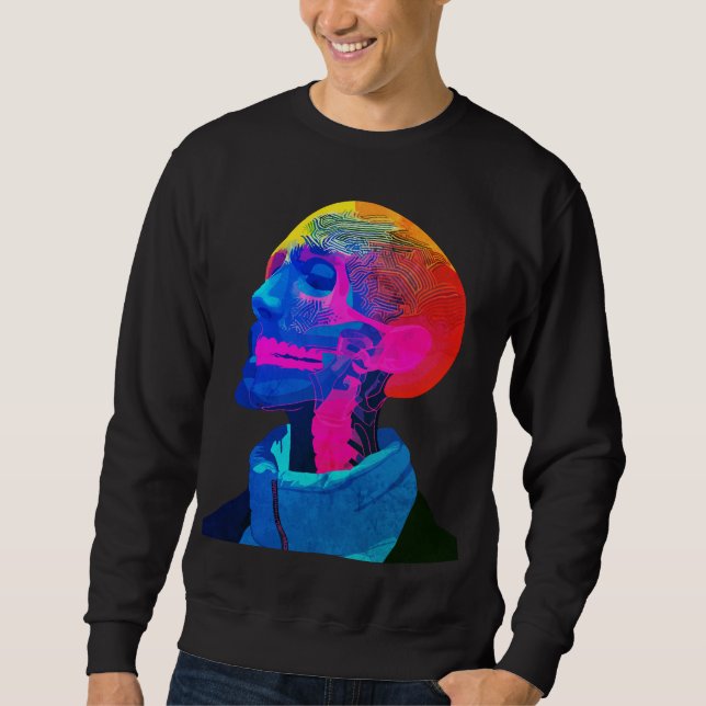 Sudadera Cyber Skull - Arte de anatomía futurista (Anverso)