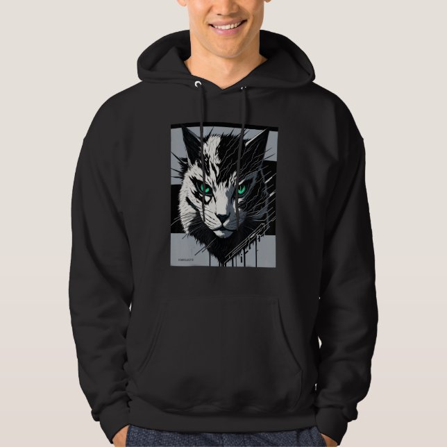 Sudadera cyberdigital cat ver 1 (Anverso)