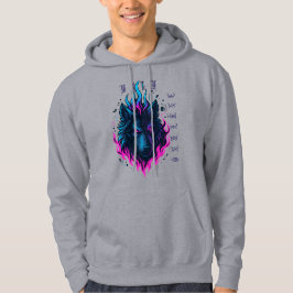 Sudadera Cybernetic Wolf Inferno-Neon Flame Cyberpunk
