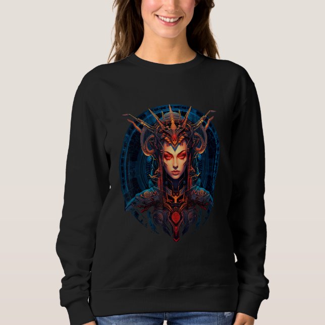 Sudadera Cybernetic Zodiac Maiden Cyber inspired Cosmic Bea (Anverso)