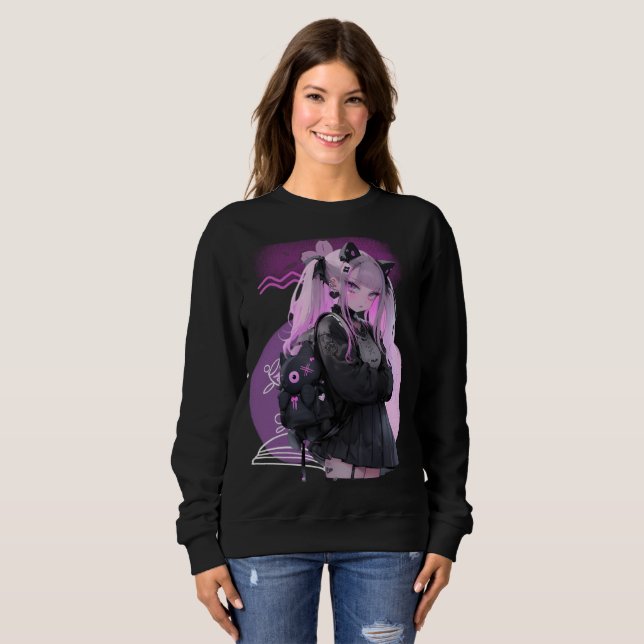 Sudadera Cyberpunk Anime Chica Sweatshirt (Anverso completo)