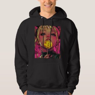 Sudadera Cyberpunk Bitcoin Waifu Crypto Anime Hoodie