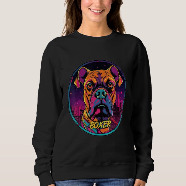 Sudadera Cyberpunk Boxer Futuristic Boxer Dog (Anverso)