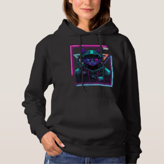 Sudadera Cyberpunk Cat Kitty Punker Futuristic Cyber Punk