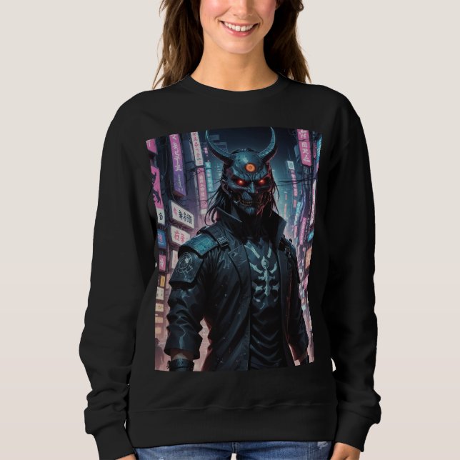 Sudadera Cyberpunk Demon Samurai (Anverso)