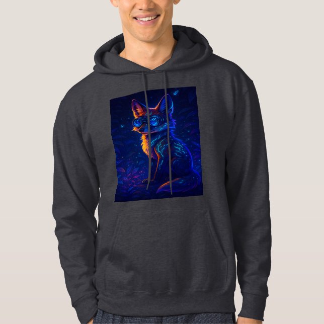 Sudadera Cyberpunk Fox en la jungla de Neon - Futurista bri (Anverso)
