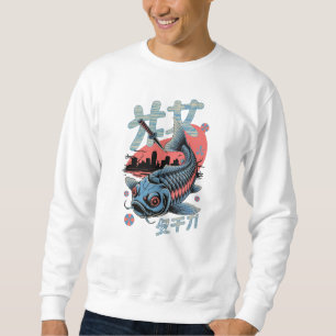 Sudadera Cyberpunk Koi - Pescado japonés futurista