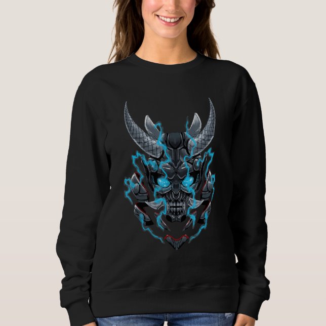 Sudadera Cyberpunk Oni Demon El Diablo Japonés 2 (Anverso)