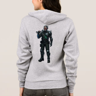 Sudadera Cyberpunk Soldier Gray Zip Techwear