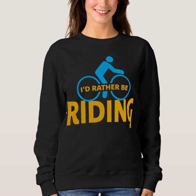 Sudadera Cycling I'd Rather Be Riding Yellow Blue (Anverso)