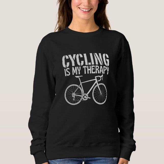 Sudadera cycling is my therapy (Anverso)