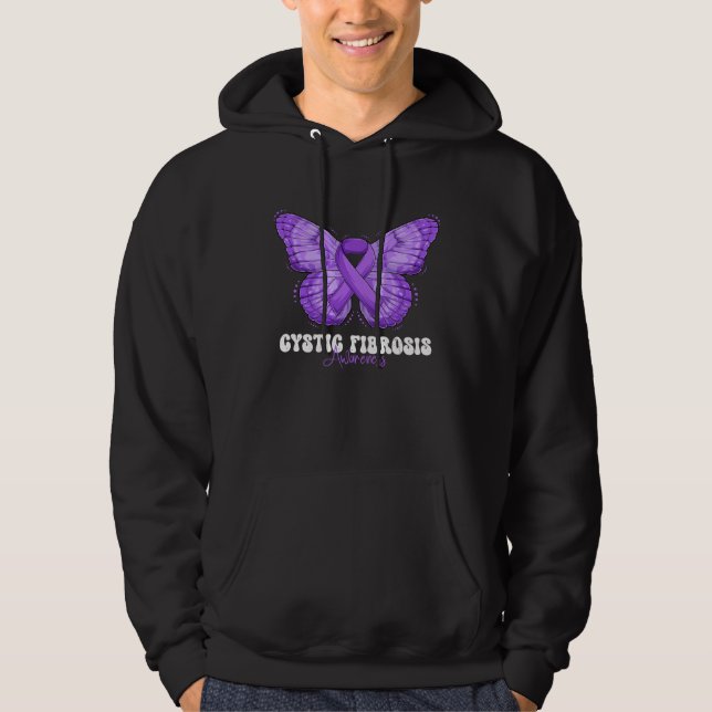 Sudadera Cystic Fibrosis Awareness Month Purple Ribbon Butt (Anverso)