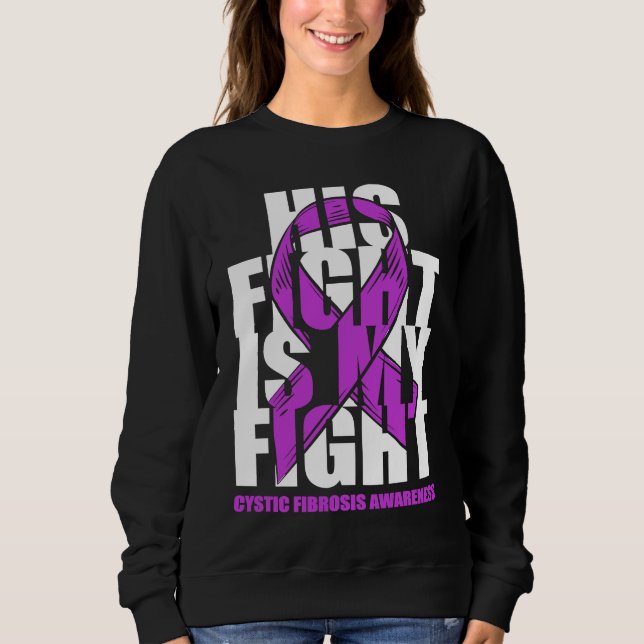 Sudadera Cystic Fibrosis Awareness Month Purple Ribbon His  (Anverso)