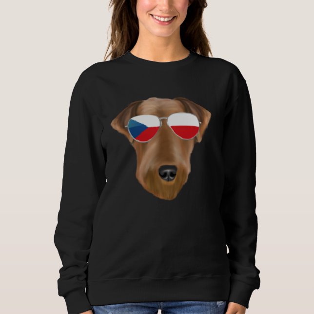 Sudadera Czech Flag Airedale Terrier Dog Czech Republic Poc (Anverso)