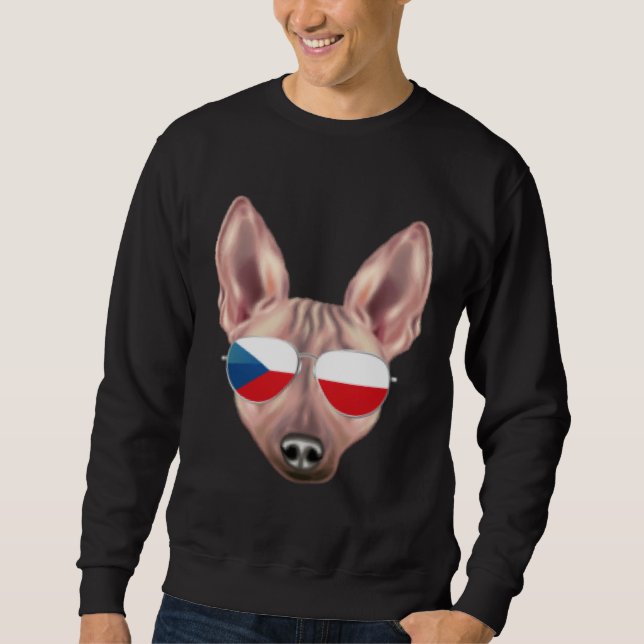 Sudadera Czech Flag American Hairless Terrier Czech Republi (Anverso)