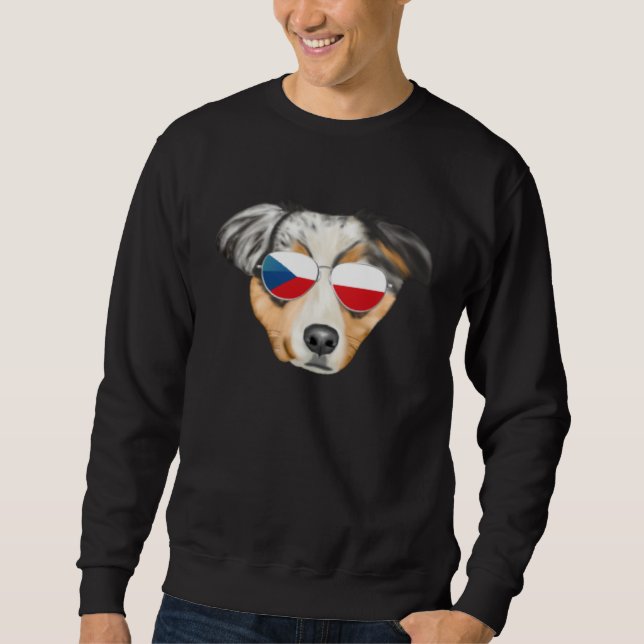 Sudadera Czech Flag Australian Shepherd Dog Czech Republic  (Anverso)