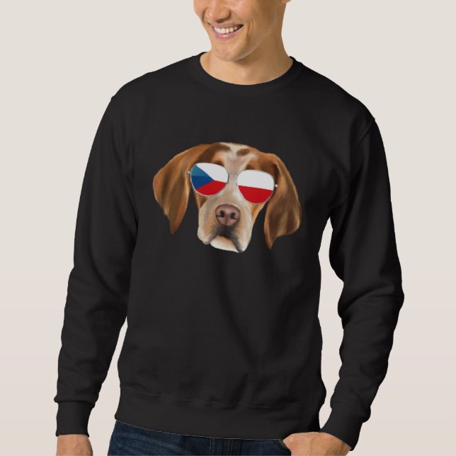 Sudadera Czech Flag Brittany Dog Czech Republic Pocket (Anverso)