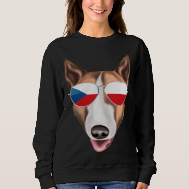 Sudadera Czech Flag Bull Terrier Dog Czech Republic Pocket (Anverso)