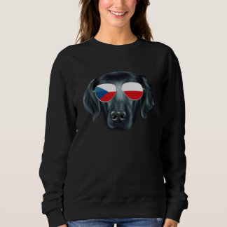 Sudadera Czech Flag Flat Coated Retriever Dog Czech Republi