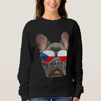 Sudadera Czech Flag French Bulldog Dog Czech Republic Pocke