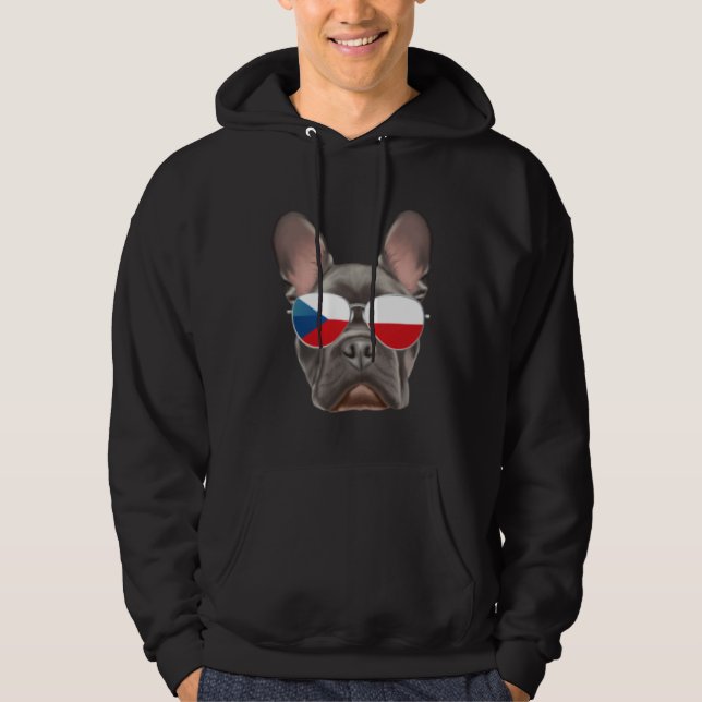 Sudadera Czech Flag French Bulldog Dog Czech Republic Pocke (Anverso)