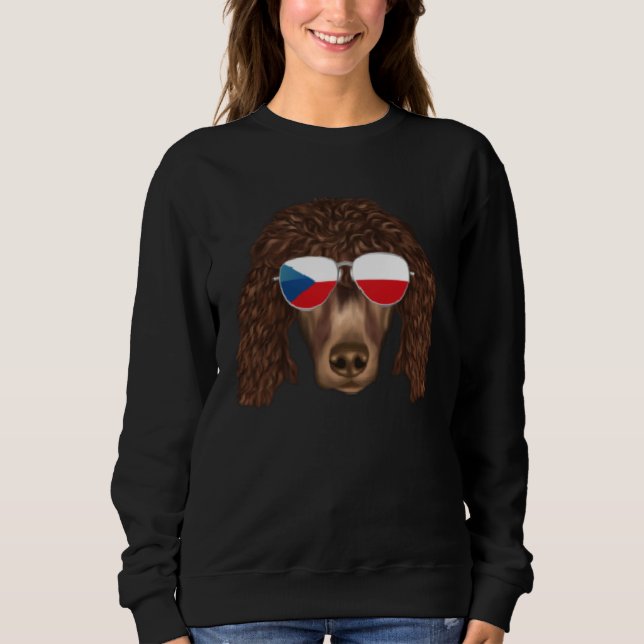 Sudadera Czech Flag Irish Water Spaniel Dog Czech Republic  (Anverso)