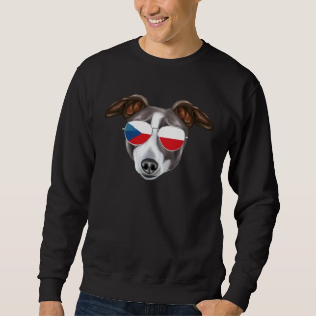 Sudadera Czech Flag Italian Greyhound Dog Czech Republic Po (Anverso)